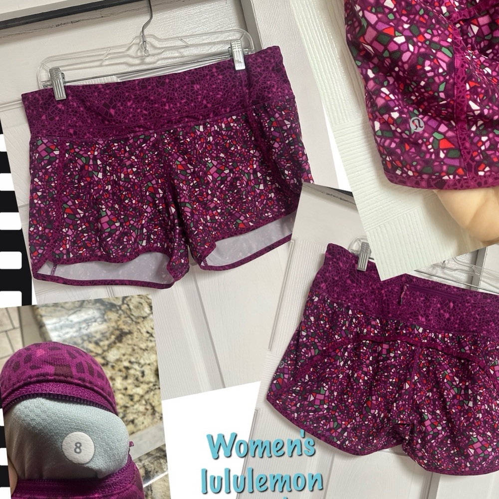 lululemon athletica Women's Patterned Magenta Shorts